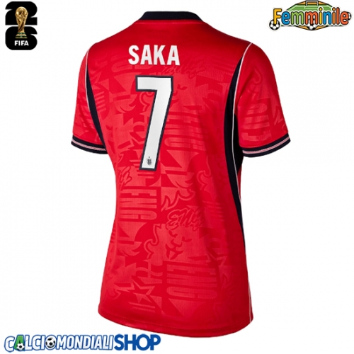Maglie da calcio Inghilterra Bukayo Saka #7 Seconda Maglia Femminile Mondiali 2026  Manica Corta
